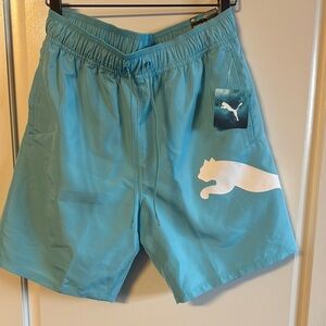 Puma Blue Swim Trunks with Elastic Waistband